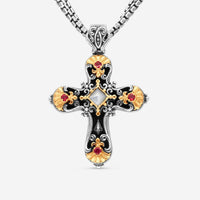 Konstantino Nemesis Sterling Silver & 18K Yellow Gold Cross Pendant Necklace STMK6966 - 399 - CUT.CHKJ2 - 131 - 51 - THE SOLIST - Konstantino