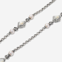 Konstantino Nykta Sterling Silver Mother of Pearl Station Necklace KOMK4607 - 120 - CUT - 36 - THE SOLIST - Konstantino