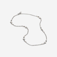 Konstantino Nykta Sterling Silver Mother of Pearl Station Necklace KOMK4607 - 120 - CUT - 36 - THE SOLIST - Konstantino