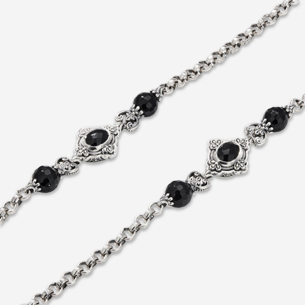 Konstantino Selene Sterling Silver Black Onyx Station Necklace KOMK4607 - 280 - CUT - 36 - 6U - THE SOLIST - Konstantino