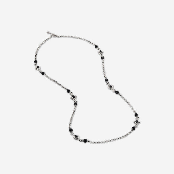 Konstantino Selene Sterling Silver Black Onyx Station Necklace KOMK4607 - 280 - CUT - 36 - 6U - THE SOLIST - Konstantino