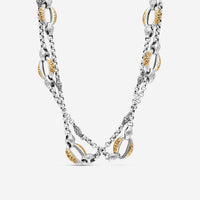 Konstantino SG Classics Sterling Silver & 18K Yellow Gold Necklace 36" KOMK4579 - 130 - THE SOLIST - Konstantino