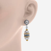 Konstantino Sterling Silver, 18K Yellow Gold, and Pearl Earrings SKKJ638 - 476 - THE SOLIST - Konstantino