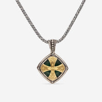 Konstantino Sterling Silver & 18K Yellow Gold Green Aventurine Pendant Necklace MEKJ669 - 130 - 448 - THE SOLIST - Konstantino