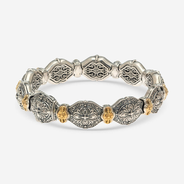 Konstantino Sterling Silver and 18K Yellow Gold Bangle Bracelet BMK4299 - 130 - THE SOLIST - Konstantino