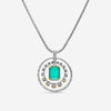 Konstantino Sterling Silver and 18K Yellow Gold, Teal Chalcedony Pendant Doublet Necklace C - MEKJ686 - 498 - THE SOLIST - Konstantino