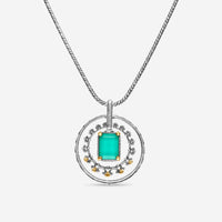 Konstantino Sterling Silver and 18K Yellow Gold, Teal Chalcedony Pendant Doublet Necklace C - MEKJ686 - 498 - THE SOLIST - Konstantino