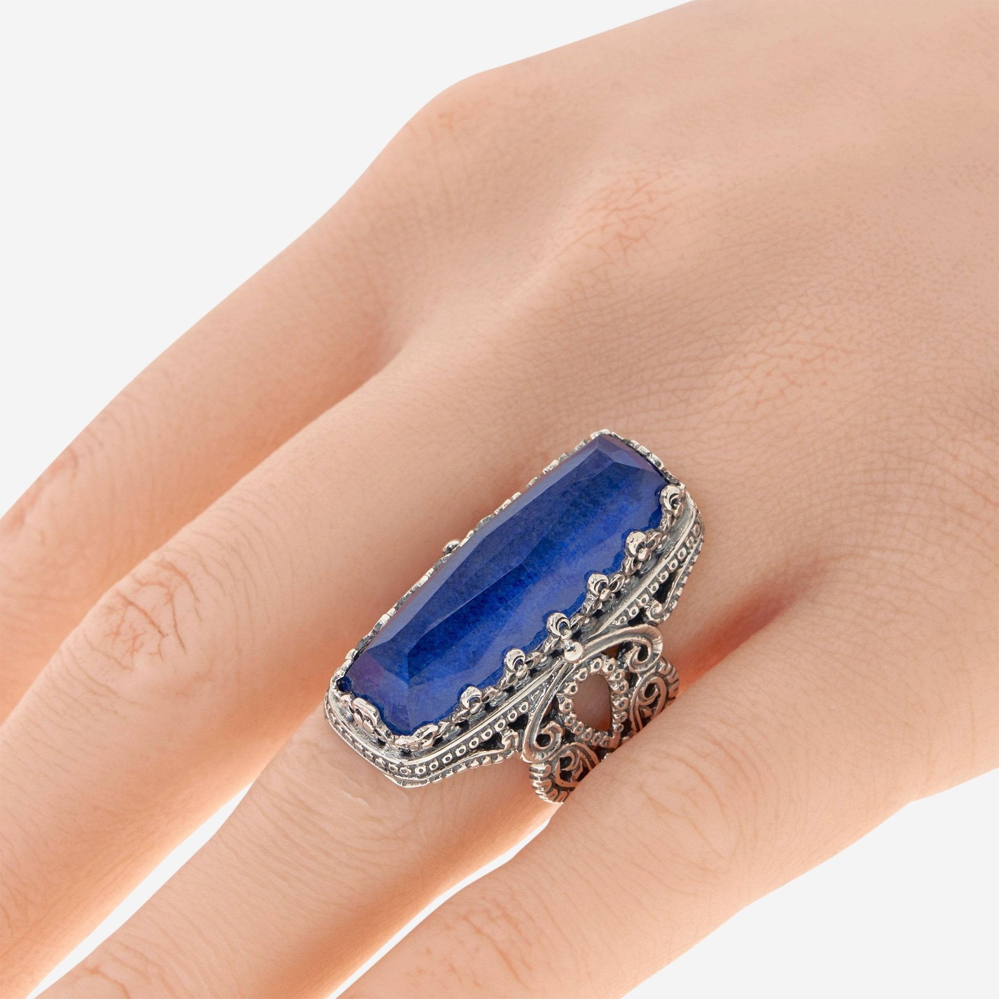 Konstantino Sterling Silver, Lapis Statement Ring DKJ553 - 116 - CUT - THE SOLIST - Konstantino