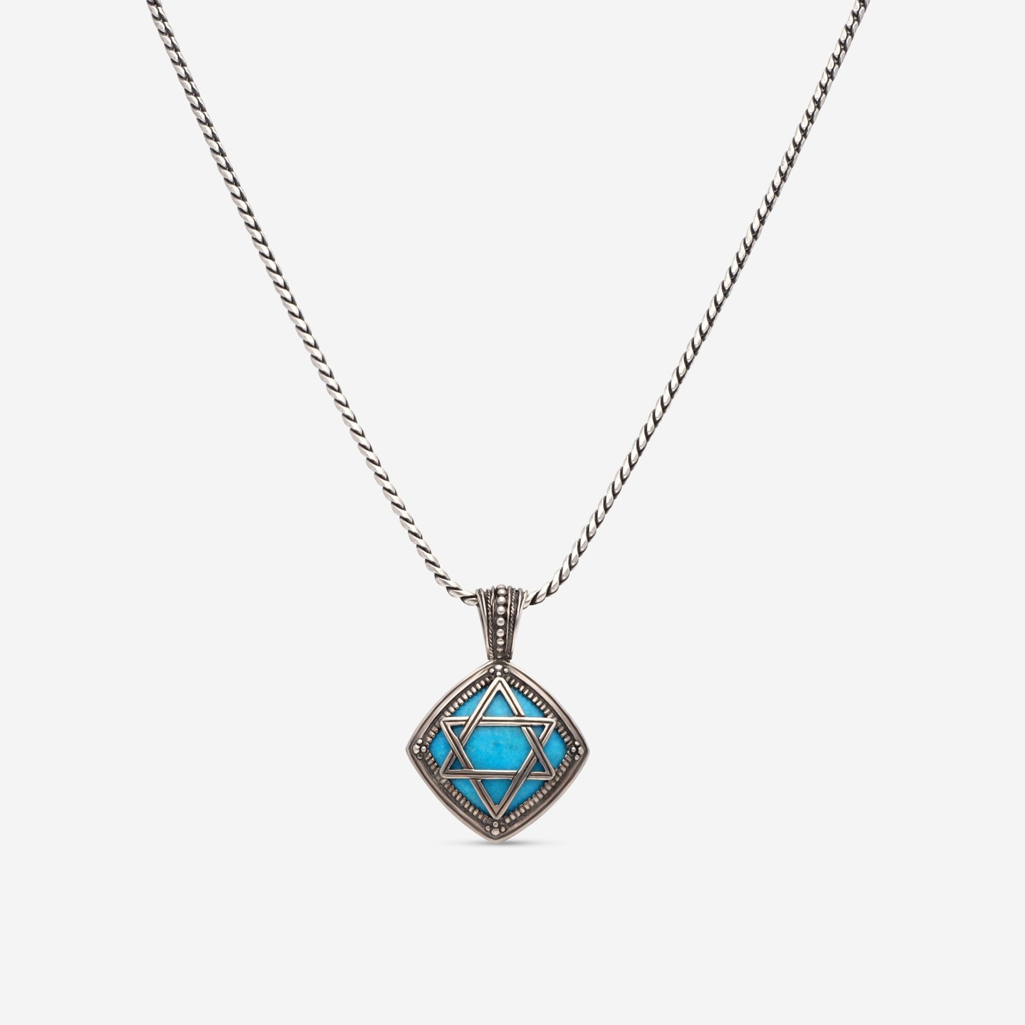 Konstantino Sterling Silver & Turquoise Star of David Pendant Necklace C - MEKJ671 - 131 - 137 - THE SOLIST - Konstantino