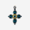 Konstantino Thalassa Sterling Silver & 18K Yellow Gold London Blue Topaz Cross Pendant STMK6949-298-CUT - THE SOLIST