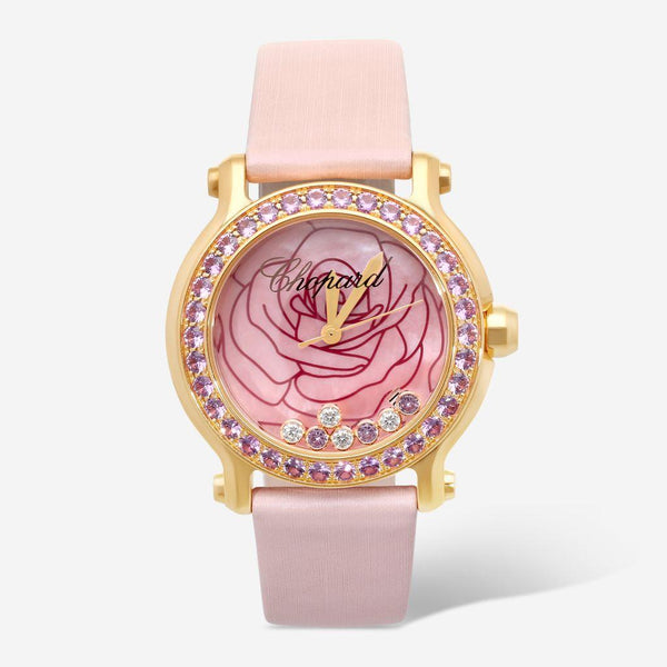 Chopard Happy Sport 18K Rose Gold Diamond Quartz Ladies Watch 277473-5010