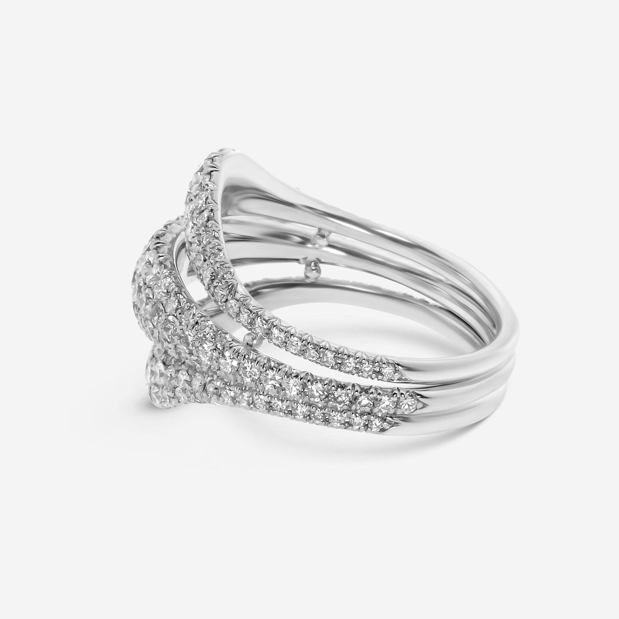 Kwiat 18K White Gold, Diamond Three Band Cocktail Ring R - 17849 - 0 - DIA - 18KW - THE SOLIST - Kwiat