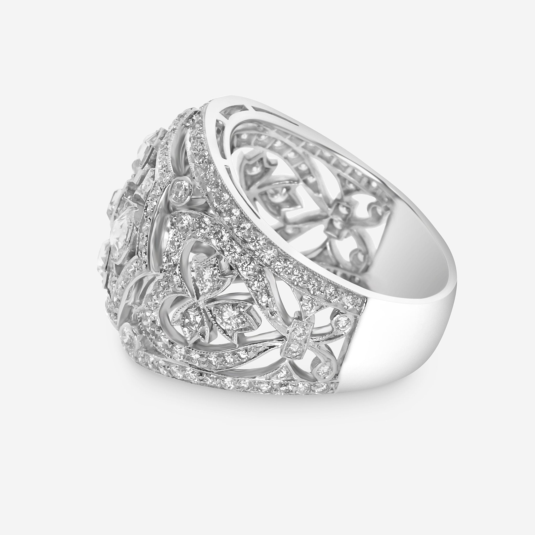 Kwiat 18K White Gold, Diamond Web Band Ring R - 28097 - 0 - DIA - 18KW - THE SOLIST - Kwiat