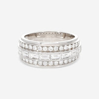 Kwiat Cascade 18K White Gold Baguette and Round Diamonds Linear Ring R - 14601 - 0 - DIA - 18KW - THE SOLIST - Kwiat