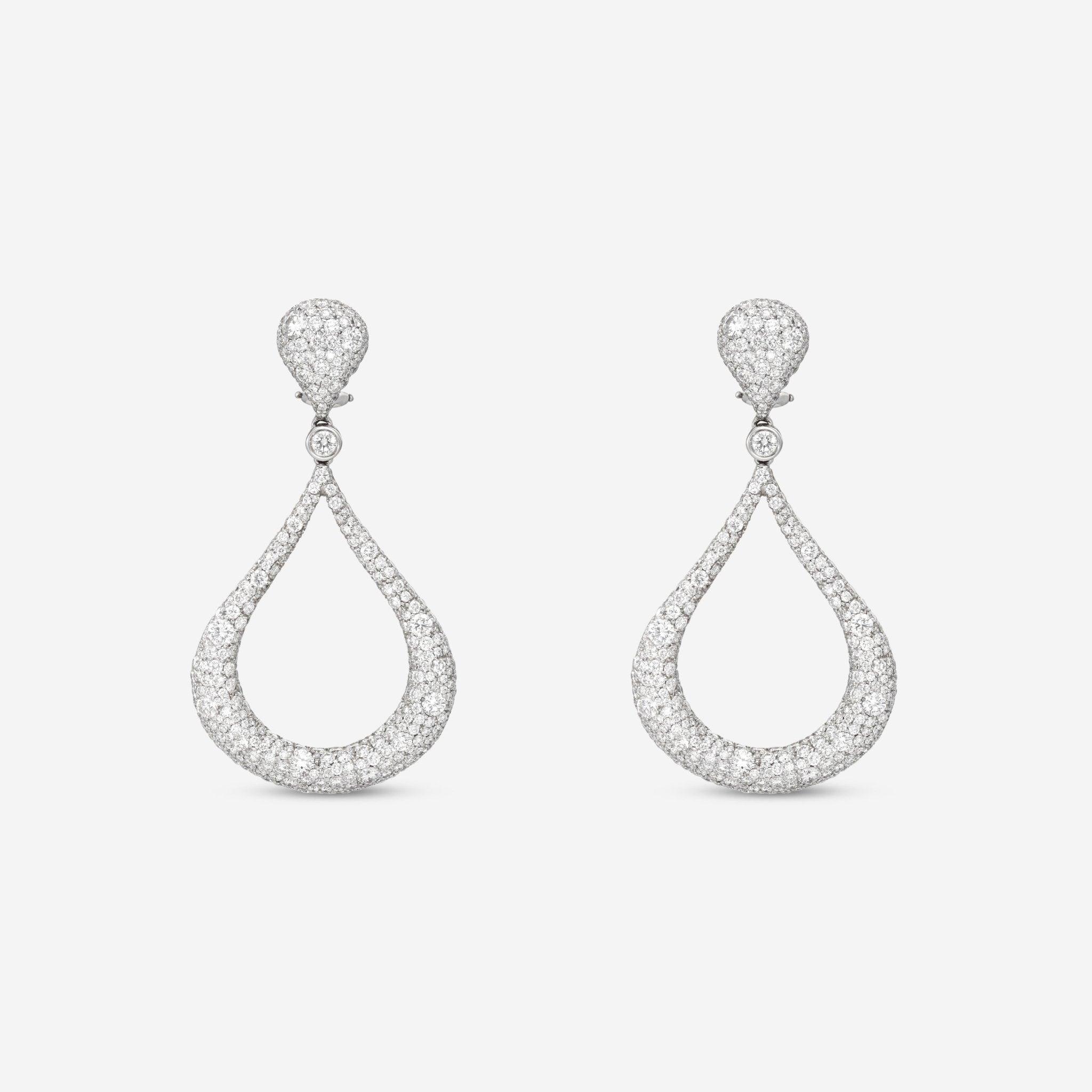 Kwiat Cobblestone Embrace 18K White Gold Diamond Teardrop Earrings E - 2354 - 0 - DIA - 18KW - THE SOLIST - Kwiat