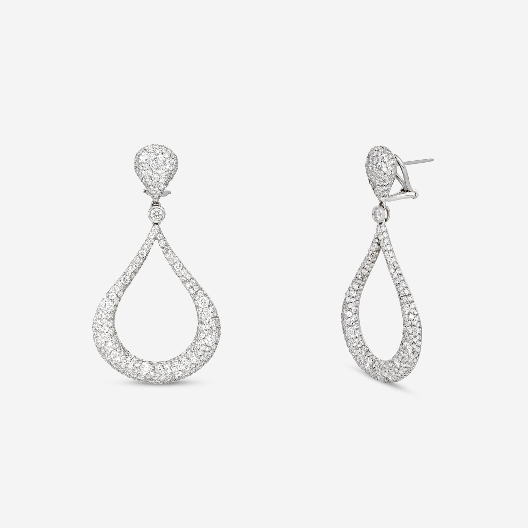 Kwiat Cobblestone Embrace 18K White Gold Diamond Teardrop Earrings E - 2354 - 0 - DIA - 18KW - THE SOLIST - Kwiat