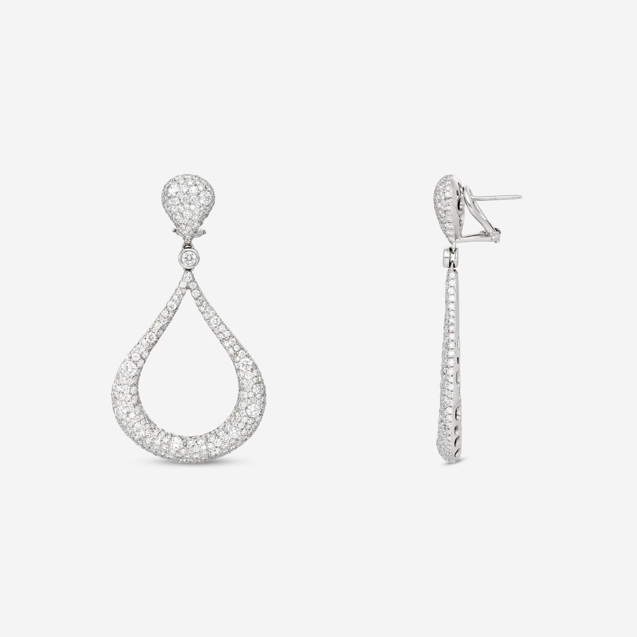 Kwiat Cobblestone Embrace 18K White Gold Diamond Teardrop Earrings E - 2354 - 0 - DIA - 18KW - THE SOLIST - Kwiat