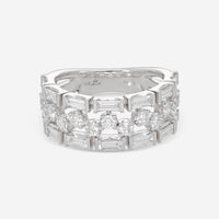 Kwiat Duet 18K White Gold Baguette and Round Diamonds Band Ring R - 14691 - 0 - DIA - 18KW - THE SOLIST - Kwiat