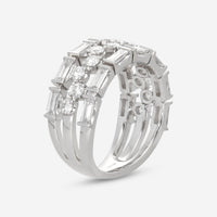 Kwiat Duet 18K White Gold Baguette and Round Diamonds Band Ring R - 14691 - 0 - DIA - 18KW - THE SOLIST - Kwiat