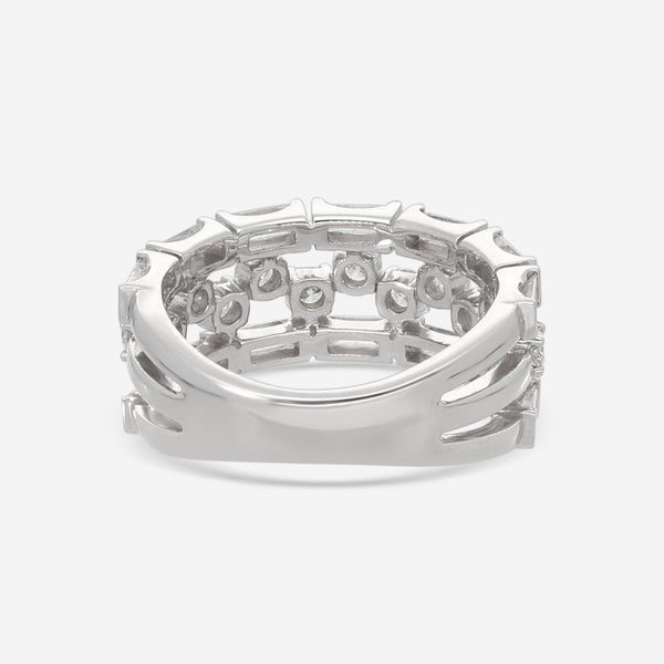 Kwiat Duet 18K White Gold Baguette and Round Diamonds Band Ring R - 14691 - 0 - DIA - 18KW - THE SOLIST - Kwiat