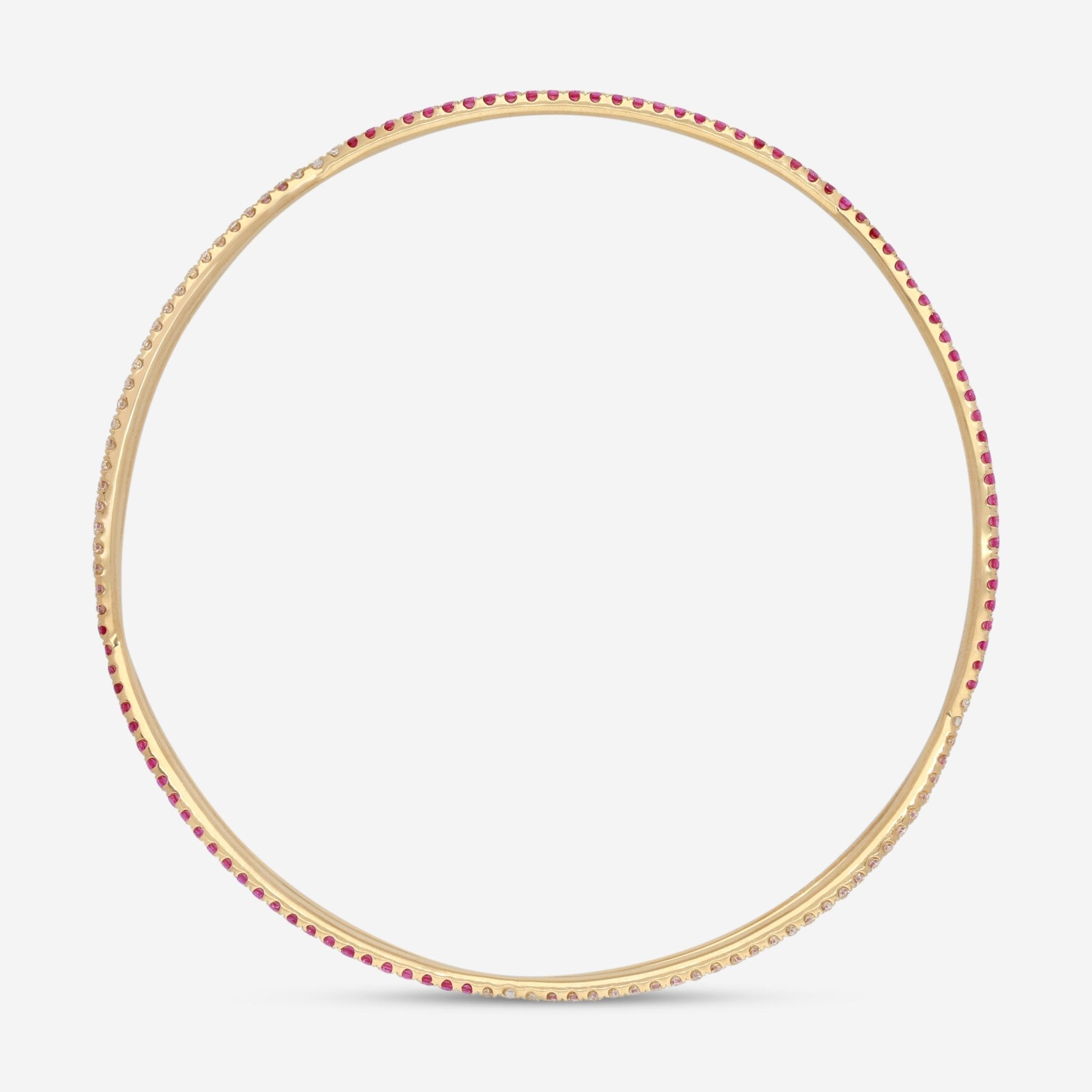 Kwiat Fidelity 18K Yellow Gold Diamond & Ruby Bangle Bracelet 15503 - 0 - DIARUB - 18KY - THE SOLIST - Kwiat