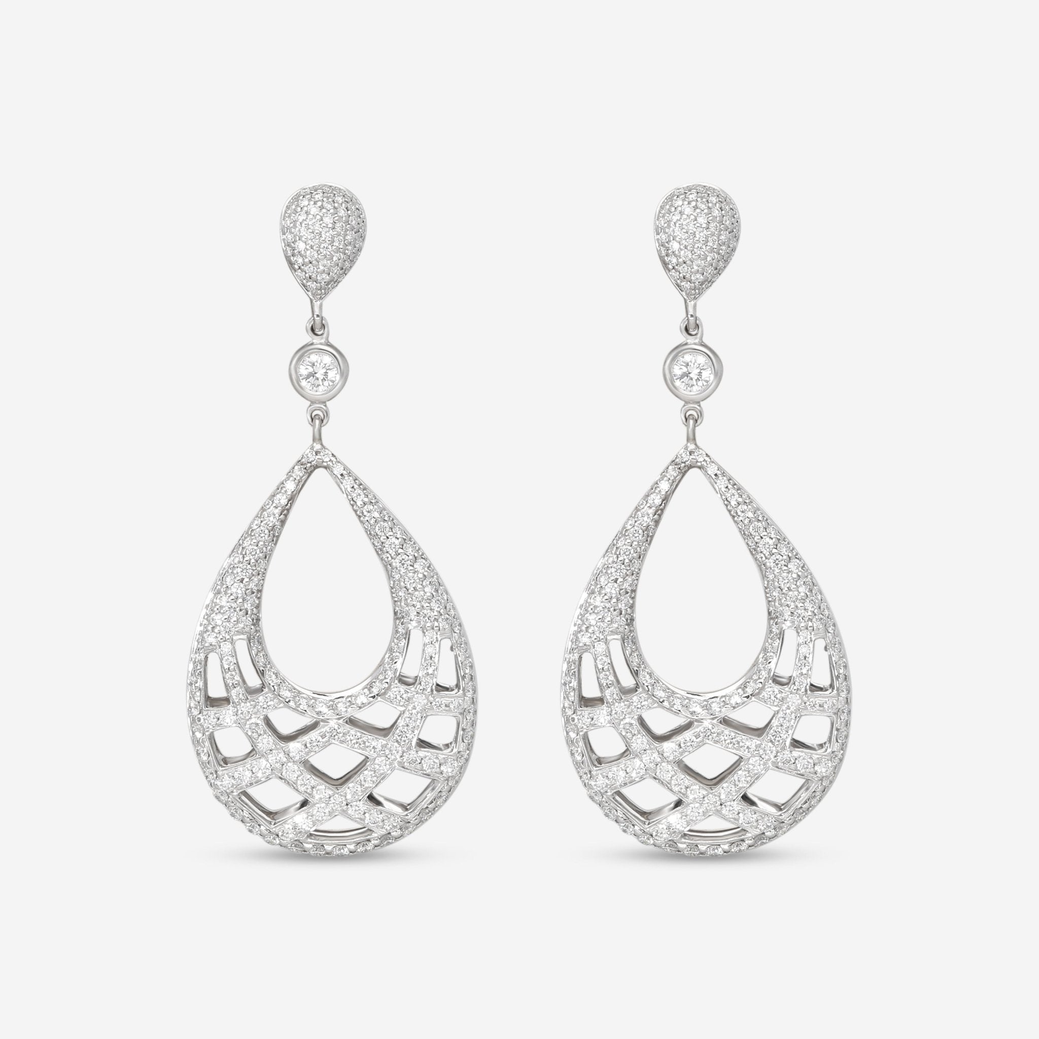 Kwiat Jacquard 18K White Gold Diamond Teardrop Earrings E - 2158 - 0 - DIA - 18KW - THE SOLIST - Kwiat