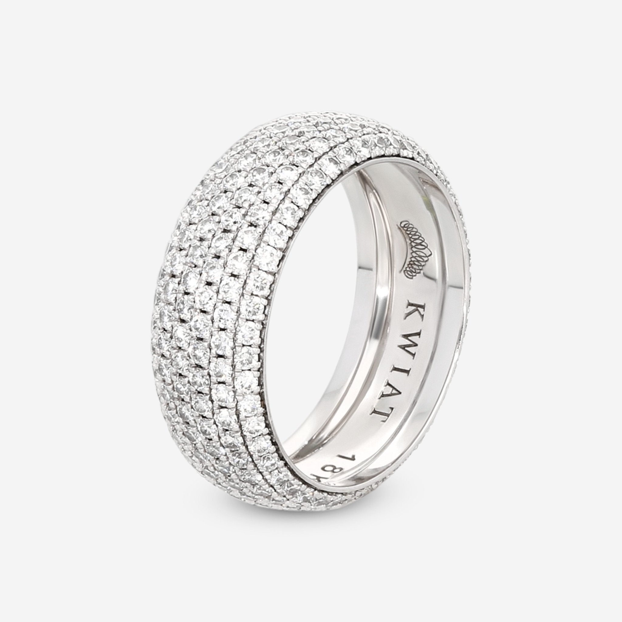 Kwiat Moonlight 18K White Gold 6 - Row Pave Diamond Ring W - 14381 - 0 - DIA - 18KW - THE SOLIST - Kwiat