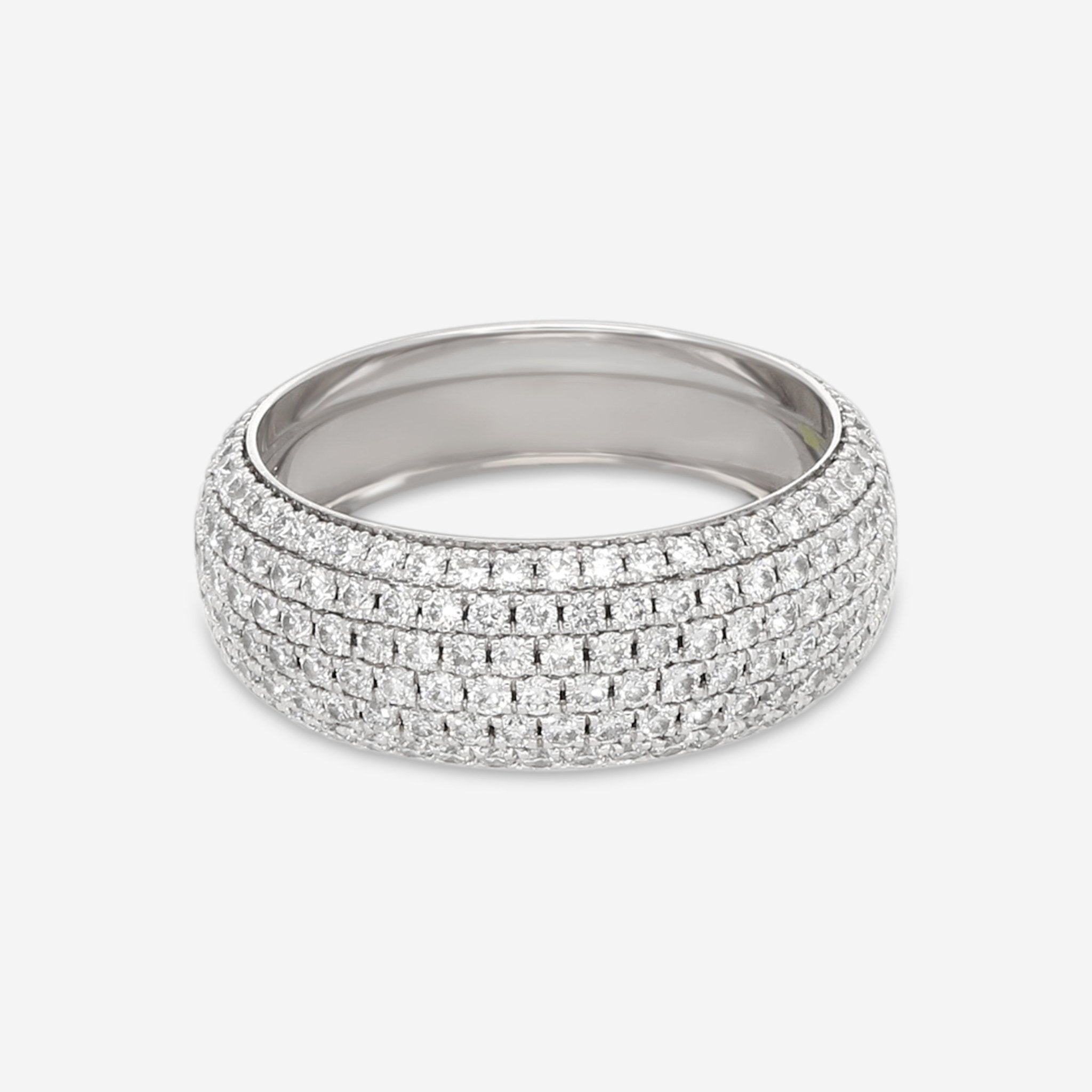 Kwiat Moonlight 18K White Gold 6 - Row Pave Diamond Ring W - 14381 - 0 - DIA - 18KW - THE SOLIST - Kwiat