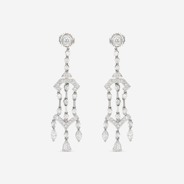 Kwiat Pagoda 18K White Gold Diamond Chandelier Earrings E - 15847 - 0 - DIA - 18KW - THE SOLIST - Kwiat