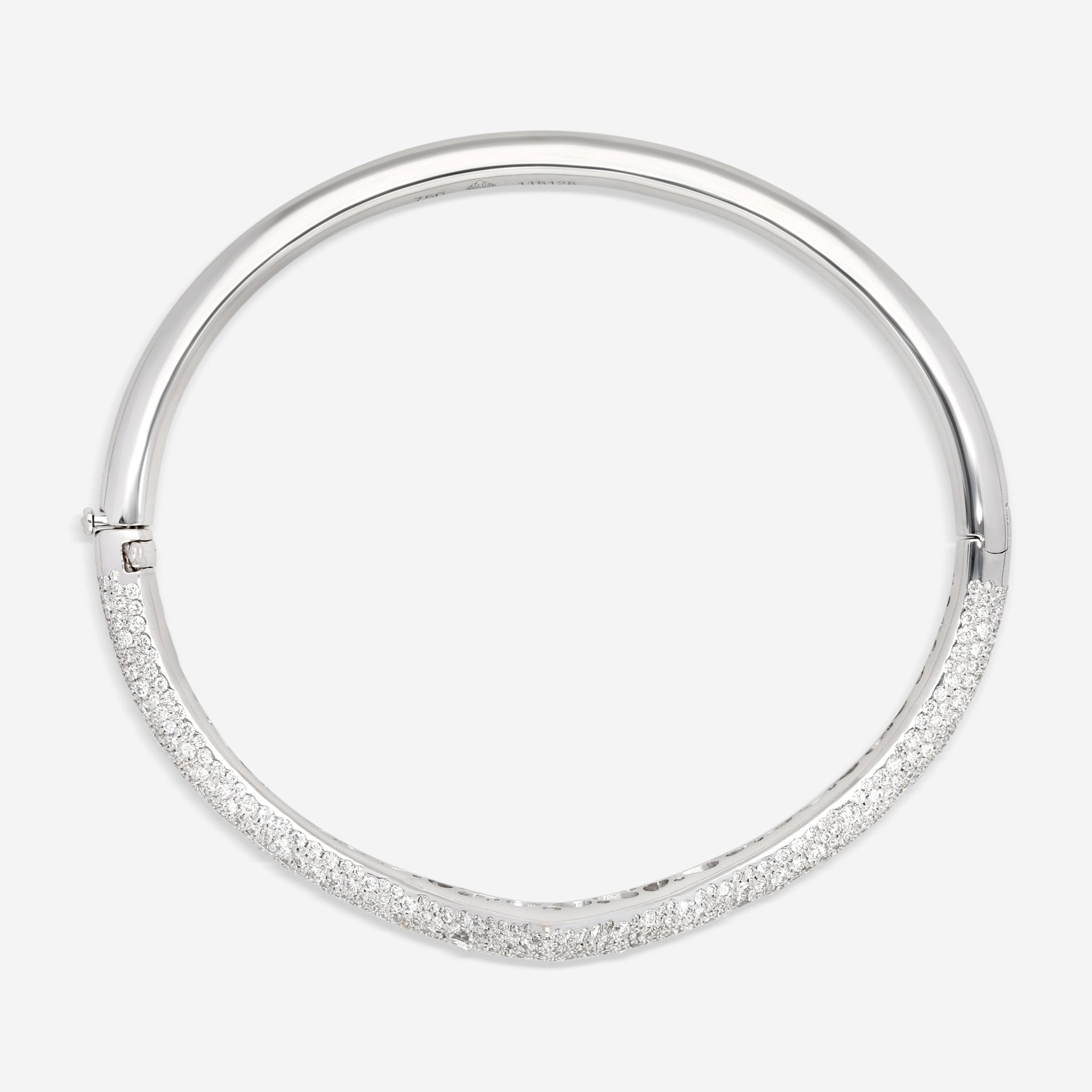 Kwiat Tempo 18K White Gold Diamond 3.29ct. Cuff Bangle Bracelet W - 14385 - 0 - DIA - 18KW - THE SOLIST - Kwiat