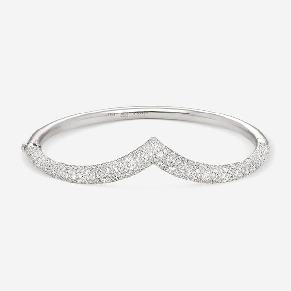 Kwiat Tempo 18K White Gold Diamond 3.29ct. Cuff Bangle Bracelet W - 14385 - 0 - DIA - 18KW - THE SOLIST - Kwiat