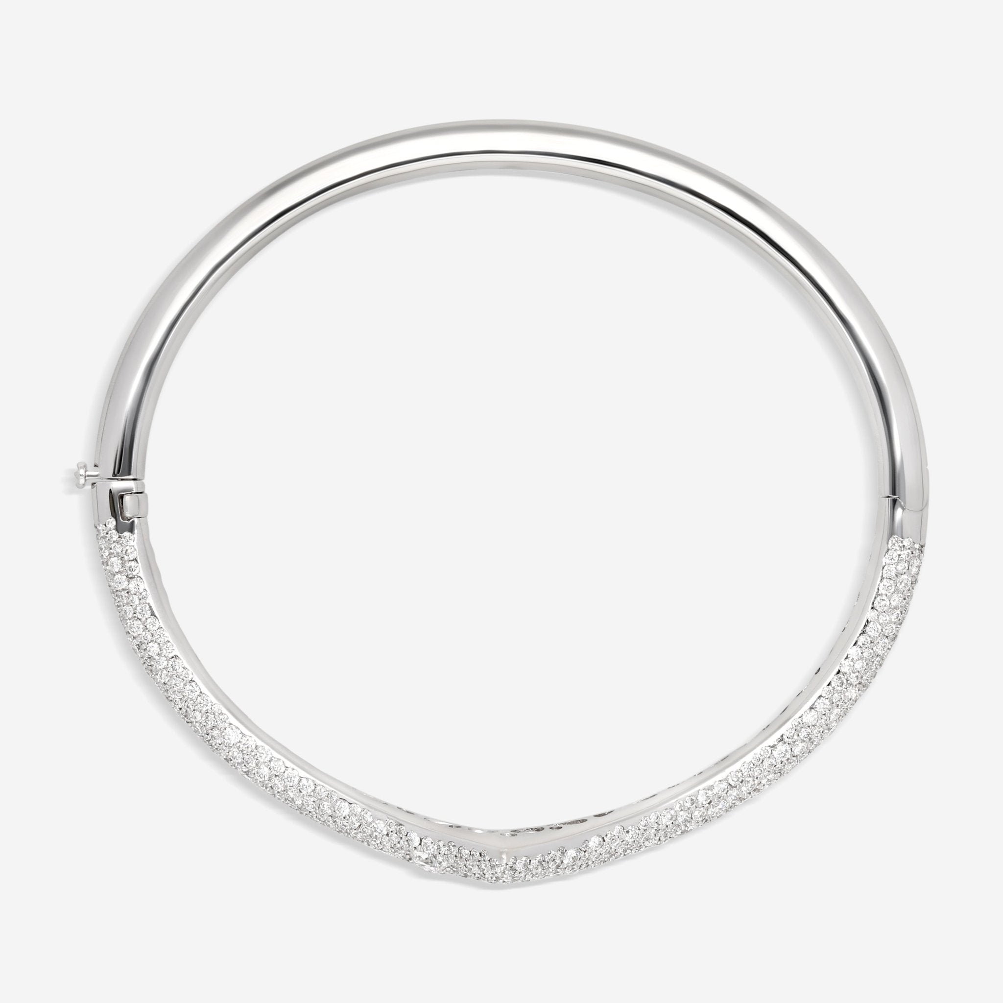 Kwiat Tempo 18K White Gold Diamond 3.32ct. Cuff Bangle Bracelet W - 14385 - 0 - DIA - 18KW - THE SOLIST - Kwiat