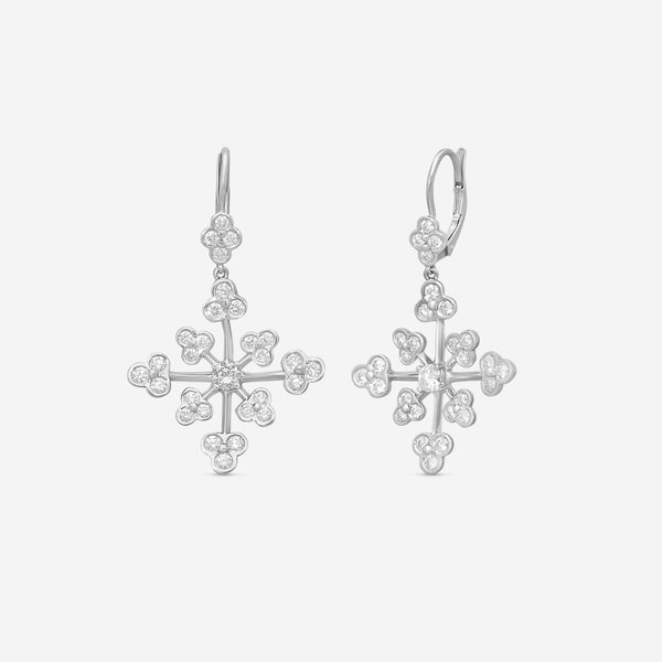 Suna Platinum & 18K White Gold Diamond Lace Earrings E2396P-LB