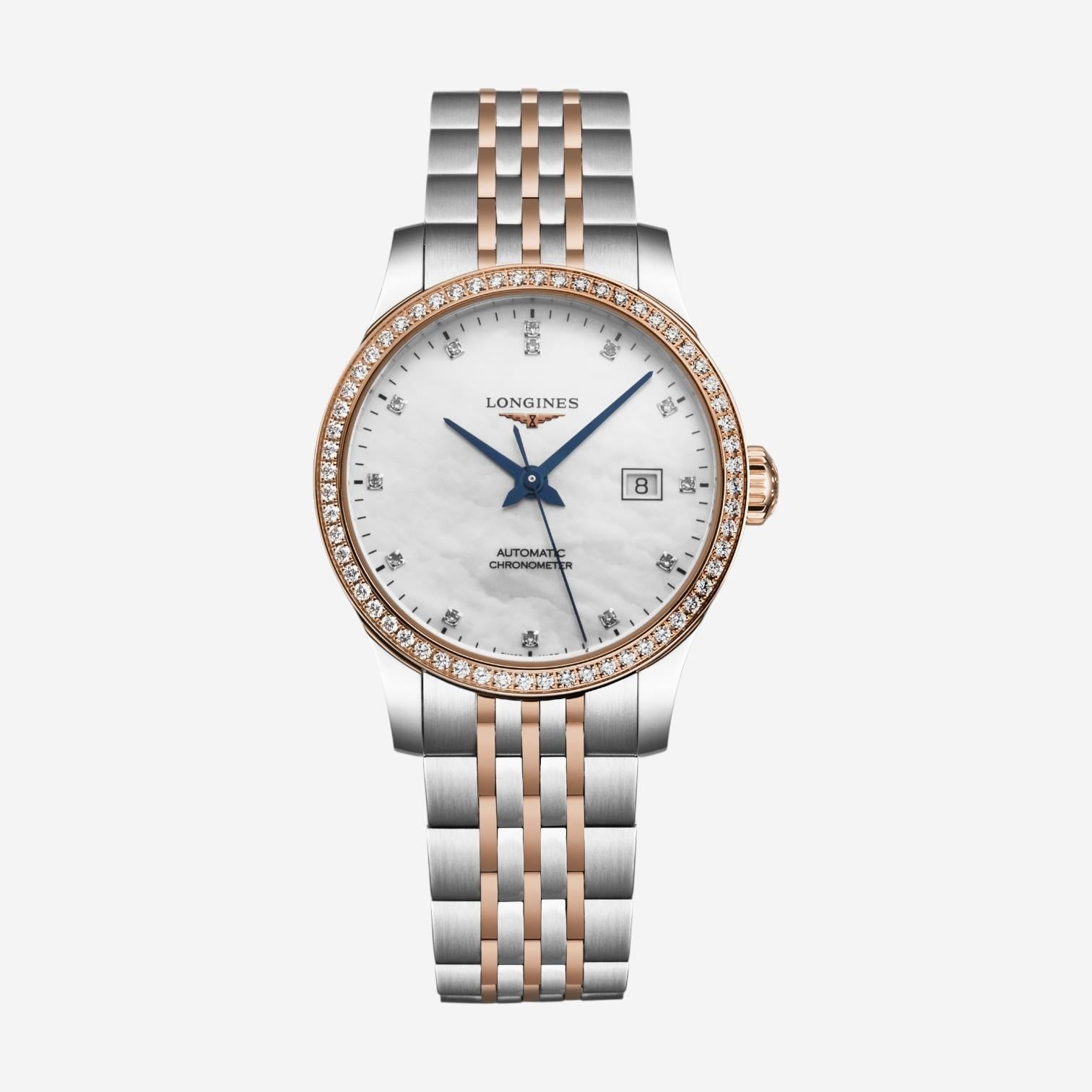 Longines Record Stainless Steel Diamond Automatic Ladies Watch L2.321.5.89.7