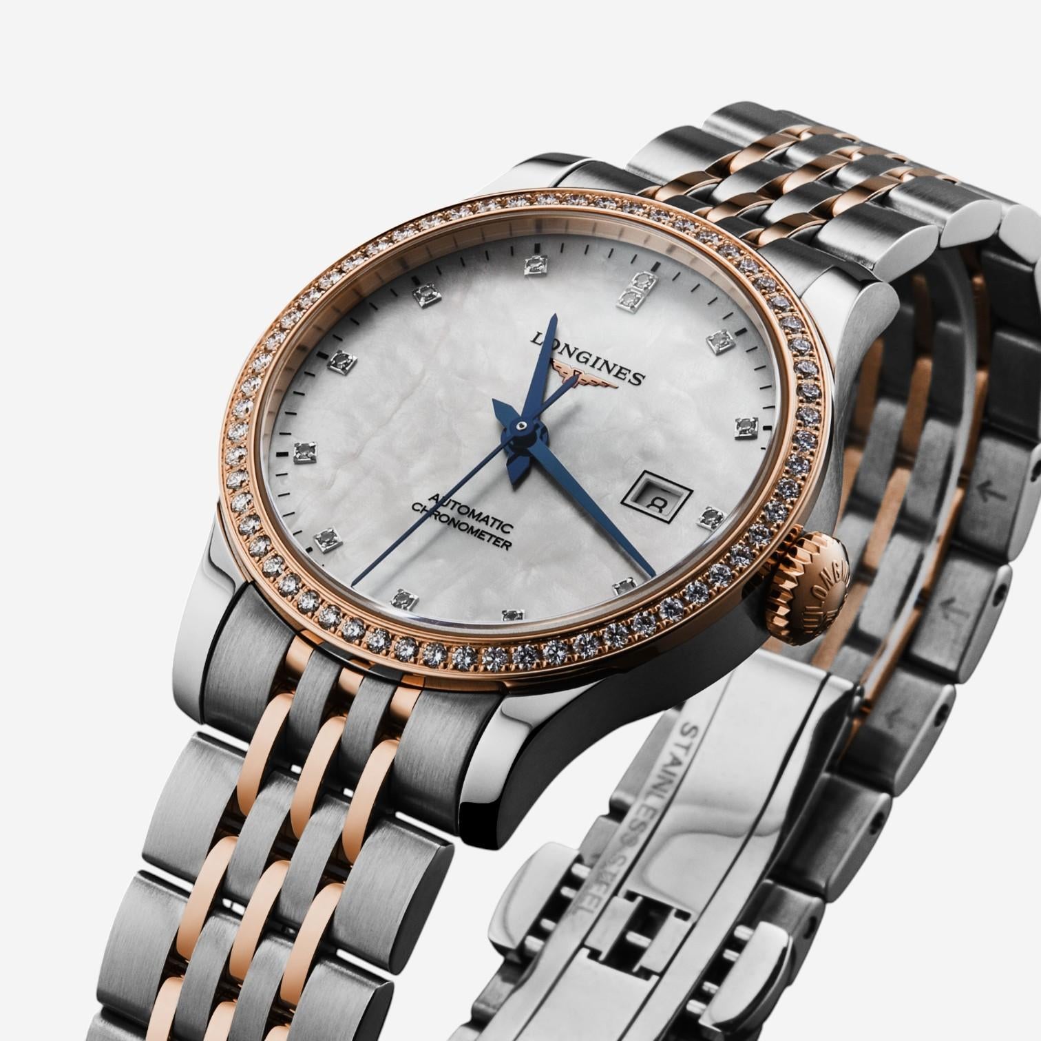 Longines Record Stainless Steel Diamond Automatic Ladies Watch L2.321.5.89.7