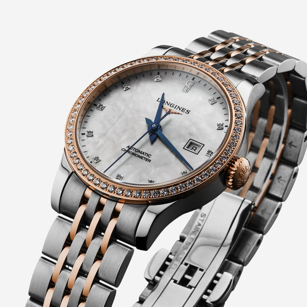 Longines Record Stainless Steel Diamond Automatic Ladies Watch L2.321.5.89.7