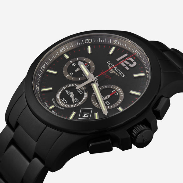 Longines Conquest Chronograph VHP Stainless Steel Black Quartz Men's Watch L37272566