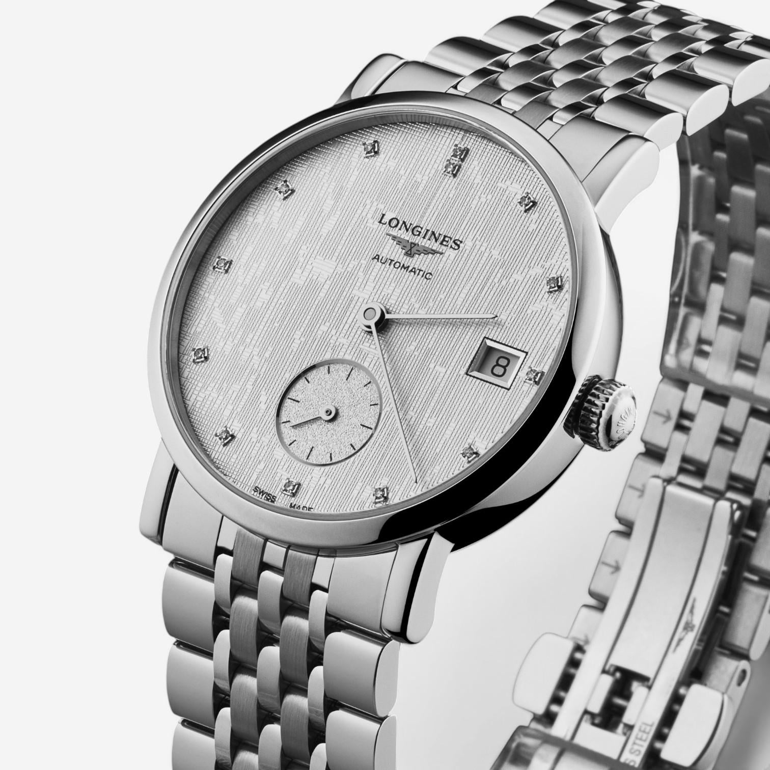 Longines Elegant Stainless Steel Diamond Automatic Ladies Watch L4.312.4.77.6
