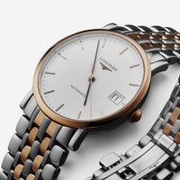 Longines Elegant Stainless Steel & 18K Rose Gold Automatic Ladies Watch L4.809.5