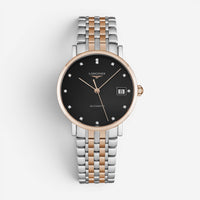 Longines Elegant Stainless Steel & 18K Rose Gold Automatic Ladies Watch L4.809.5