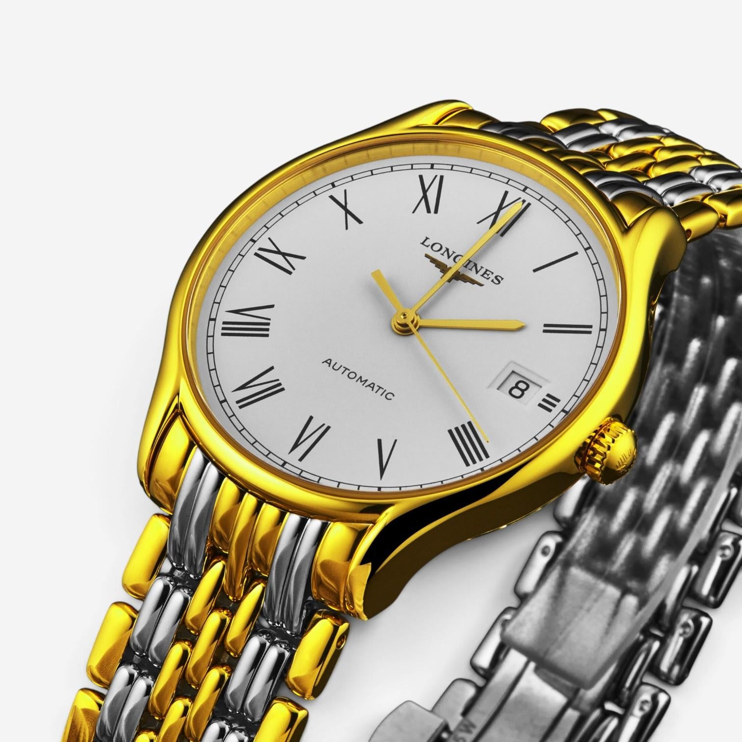 Longines Lyre Steel & 18K Yellow Gold Plated Automatic Men's Watch L4.860.2.11.7