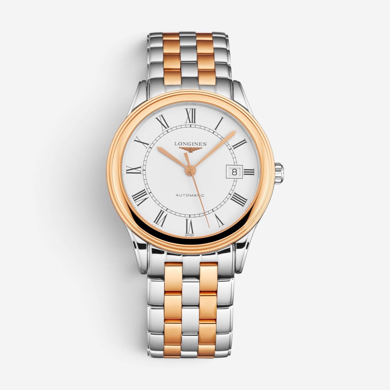 Longines Flagship Stainless Steel & 18K Rose Gold PVD Automatic Men's Watch L4.9