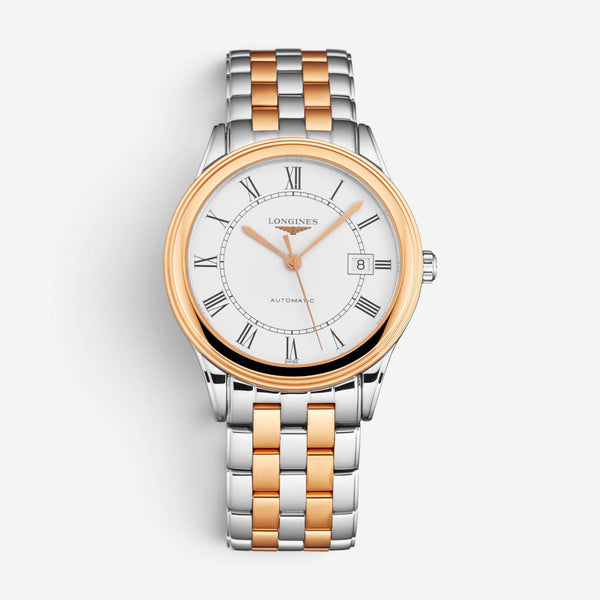 Longines Flagship Stainless Steel & 18K Rose Gold PVD Automatic Men's Watch L4.9