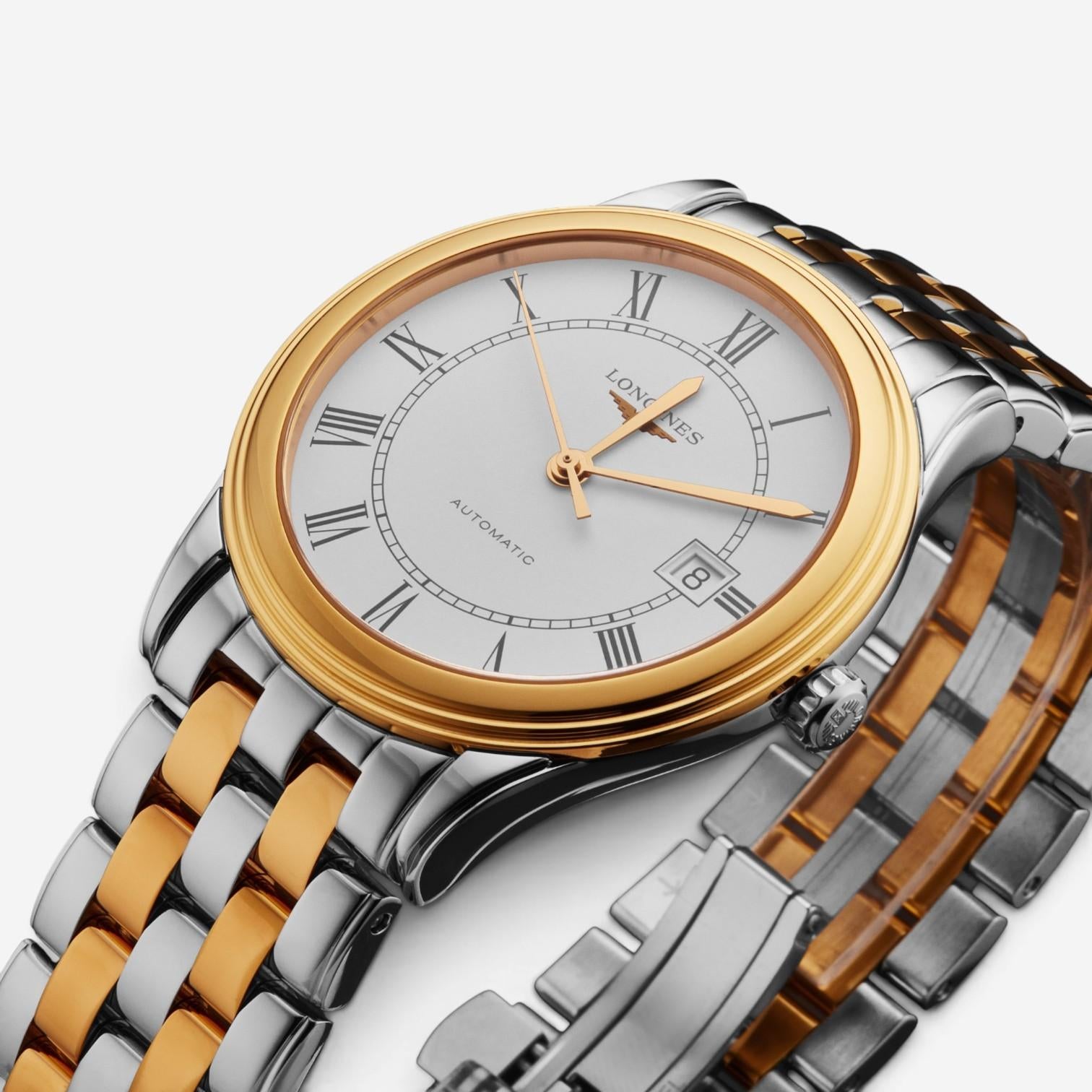 Longines Flagship Stainless Steel & 18K Rose Gold PVD Automatic Men's Watch L4.9