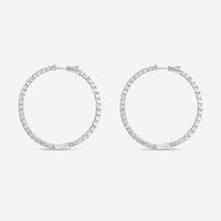 Ina Mar 14K White Gold Diamond Shared Prong Hoop Earrings E1183D-FW-400F - THE SOLIST