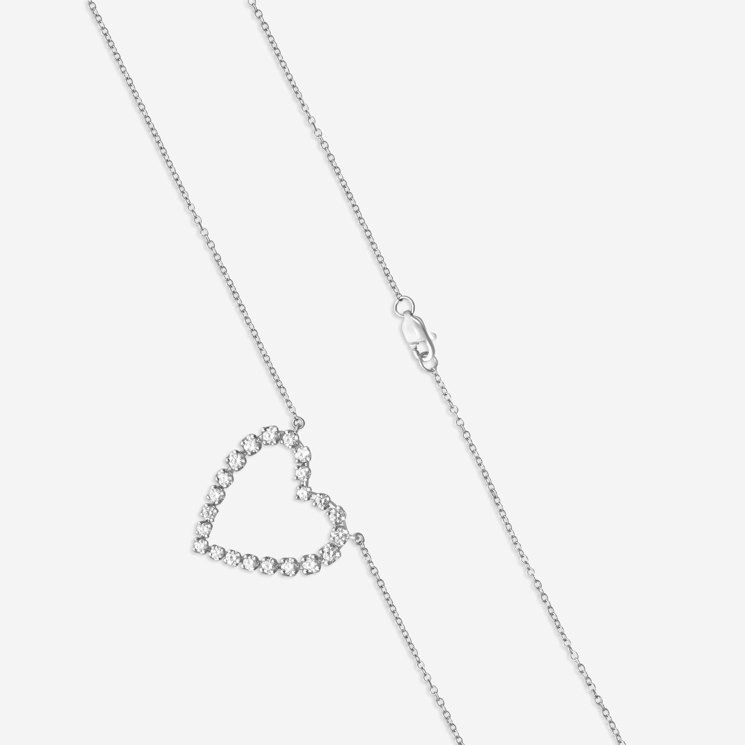 Suna 18K White Gold Diamond Heart Pendant H368W