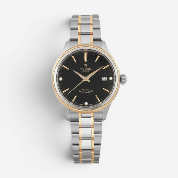 Tudor Style Stainless Steel & 18K Yellow Gold Diamond Automatic Unisex Watch 125