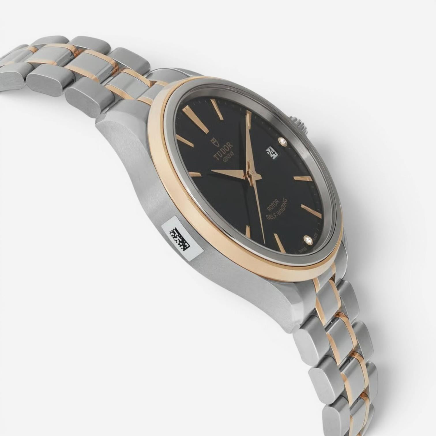 Tudor Style Stainless Steel & 18K Yellow Gold Diamond Automatic Unisex Watch 125