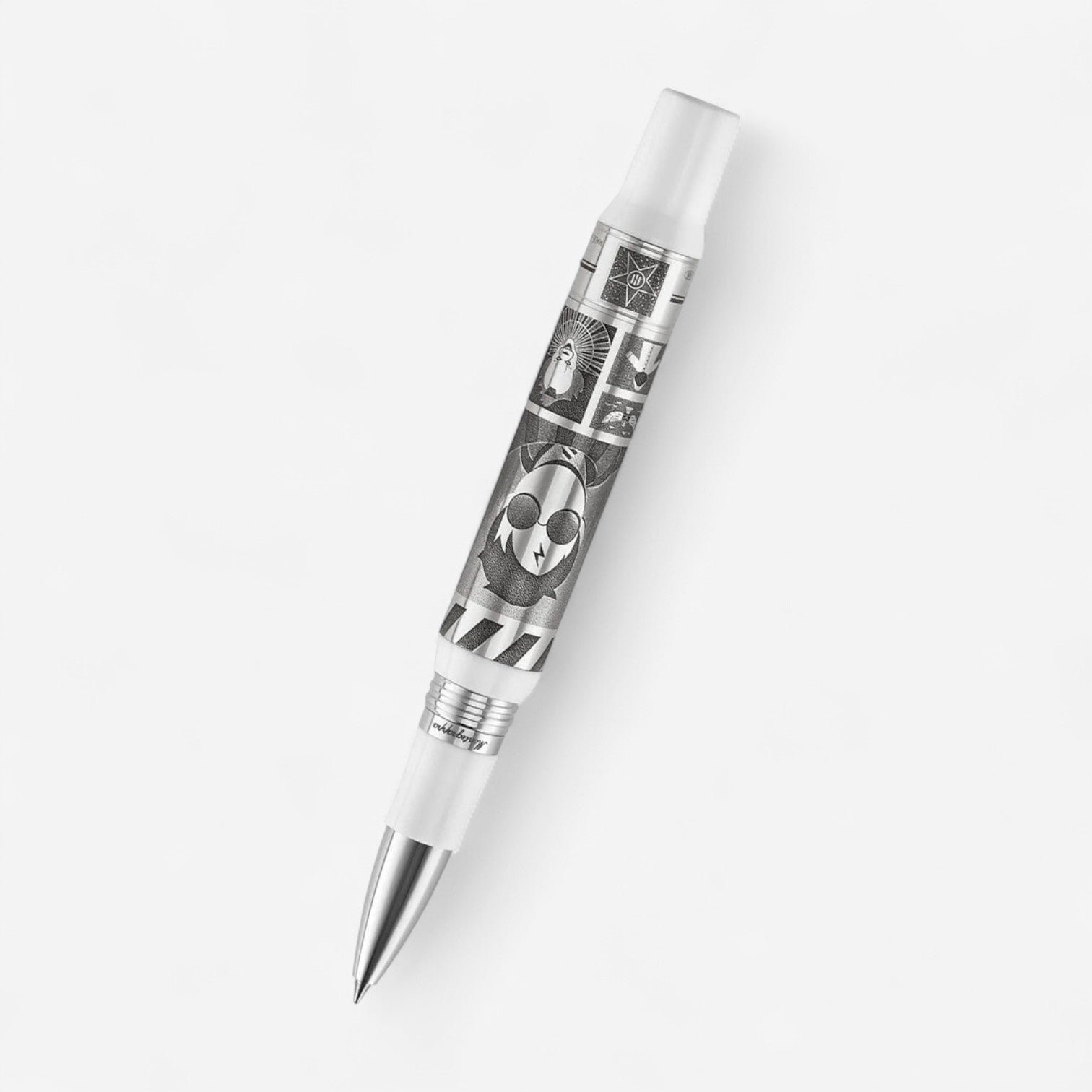 Montegrappa Warner Bros. 100th Anniversary Limited Edition Silver & White Rollerball Pen ISWBNRSE