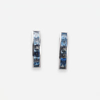 Garrard & Co. Ltd. 18K White Gold Blue Topaz Hoop Earrings OG-366098 - THE SOLIST
